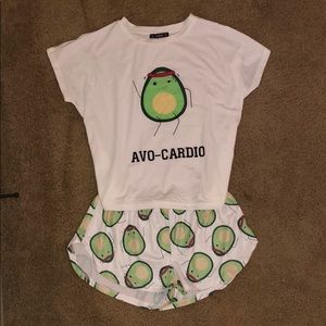 NEVER WORN “Avo-Cardio” pajamas. Size Large (both)
